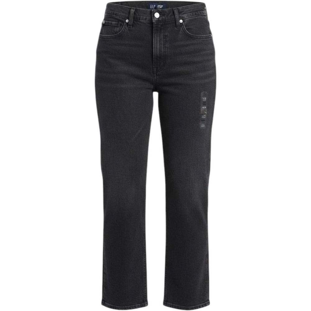 Gap Denim Womens High Rise Straight Leg Jeans Black Size 14/32R Regular